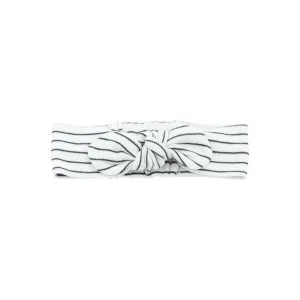 Baby Mori Headband Bow in Grey Stripe