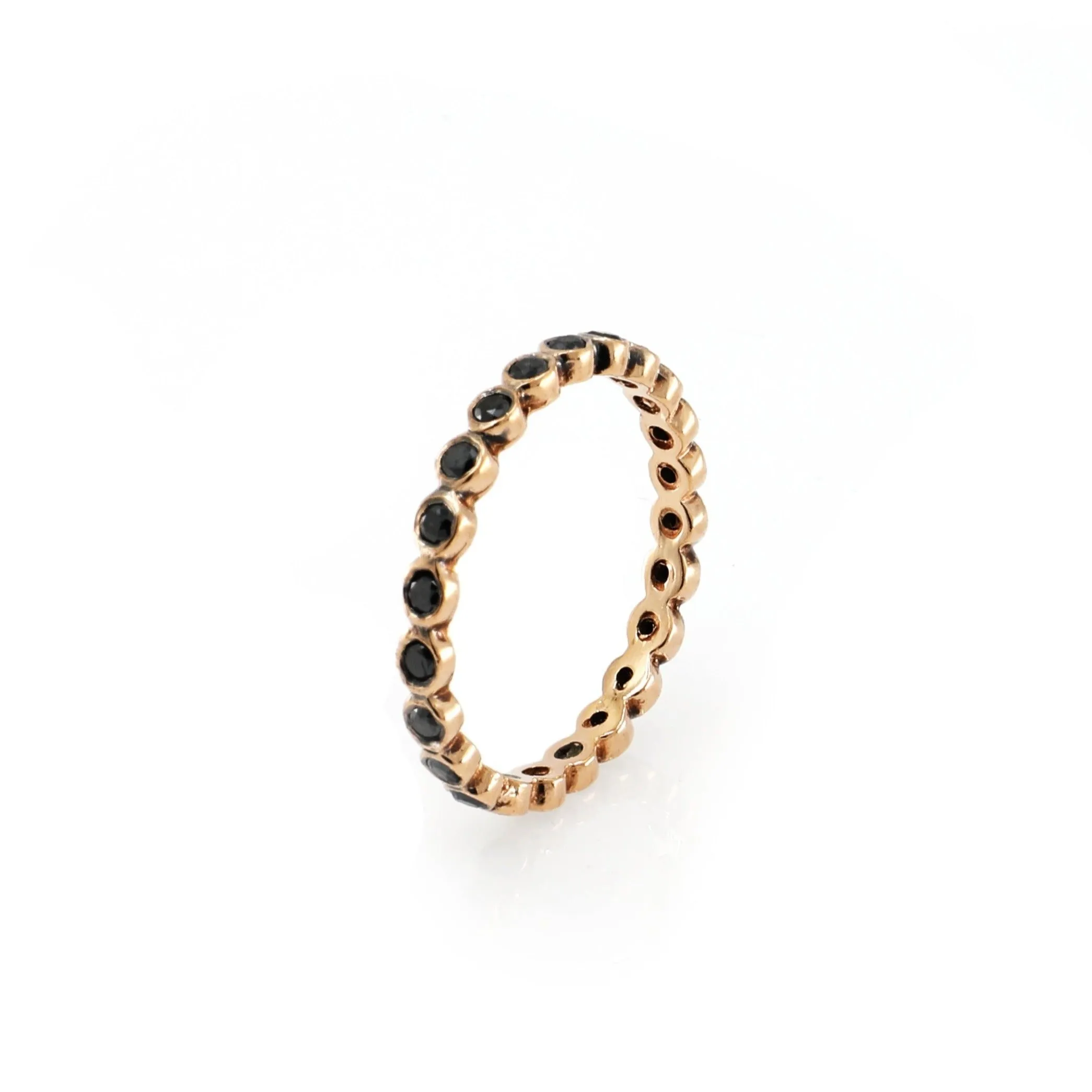 Ball Ring- 14K- Black Diamond