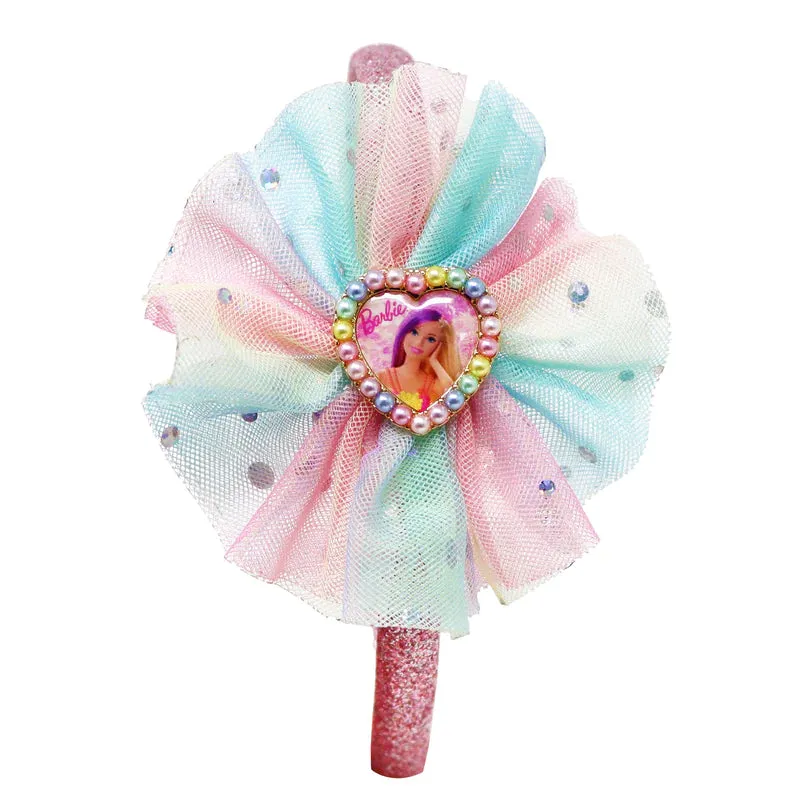 Barbie | Rainbow Fantasy Tulle Headband with Pearl Heart Pendant