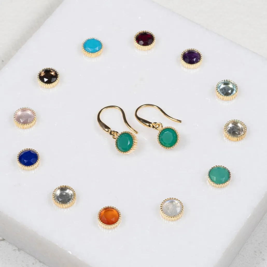 Barcelona Gold Vermeil Birthstone Hook Earrings