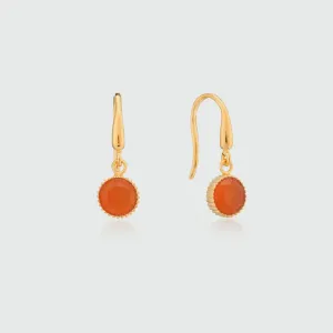 Barcelona July Carnelian Birthstone Hook Earrings