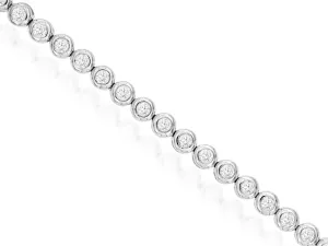 Bezel Set Round Diamond Tennis Bracelet