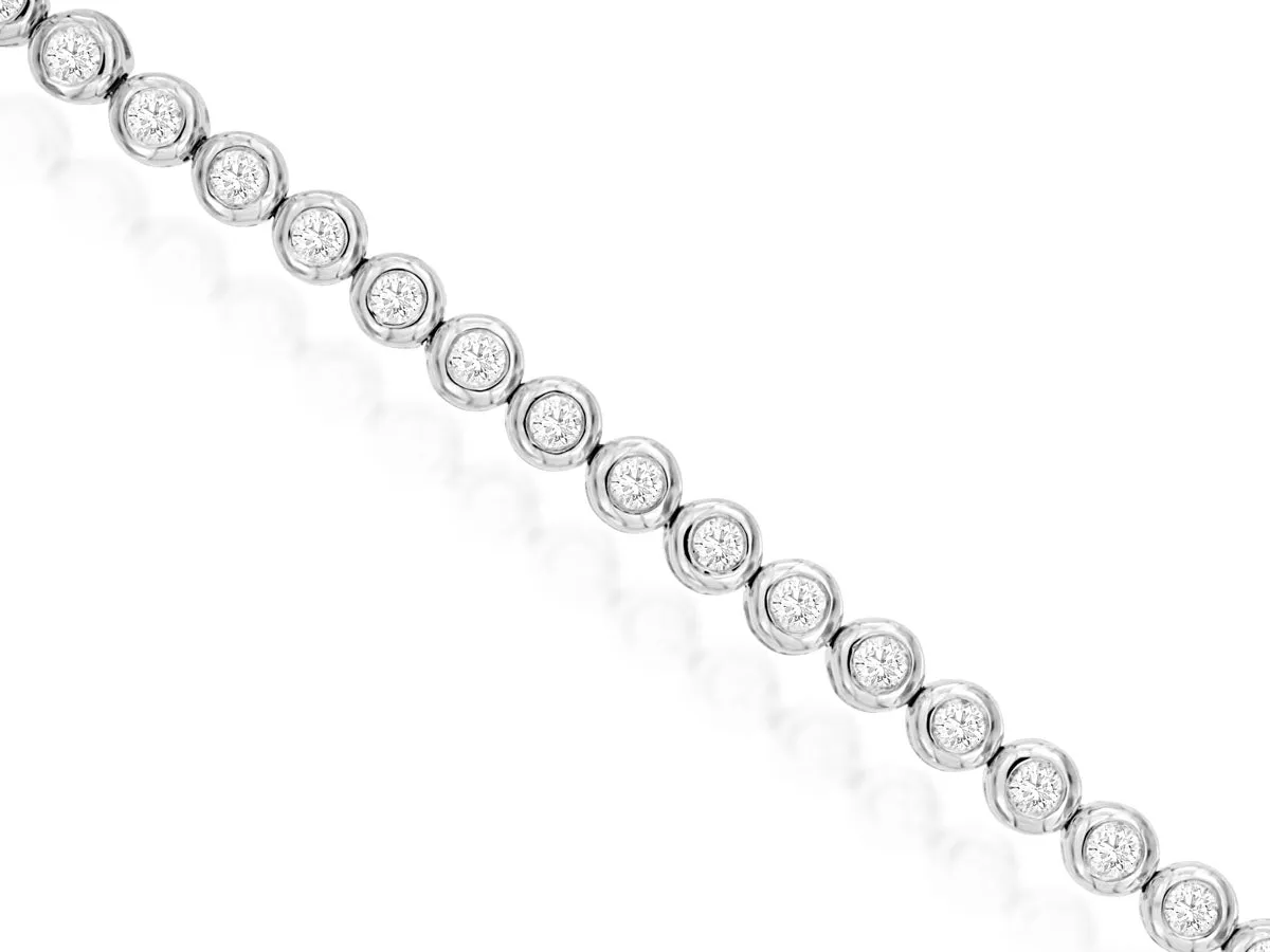 Bezel Set Round Diamond Tennis Bracelet