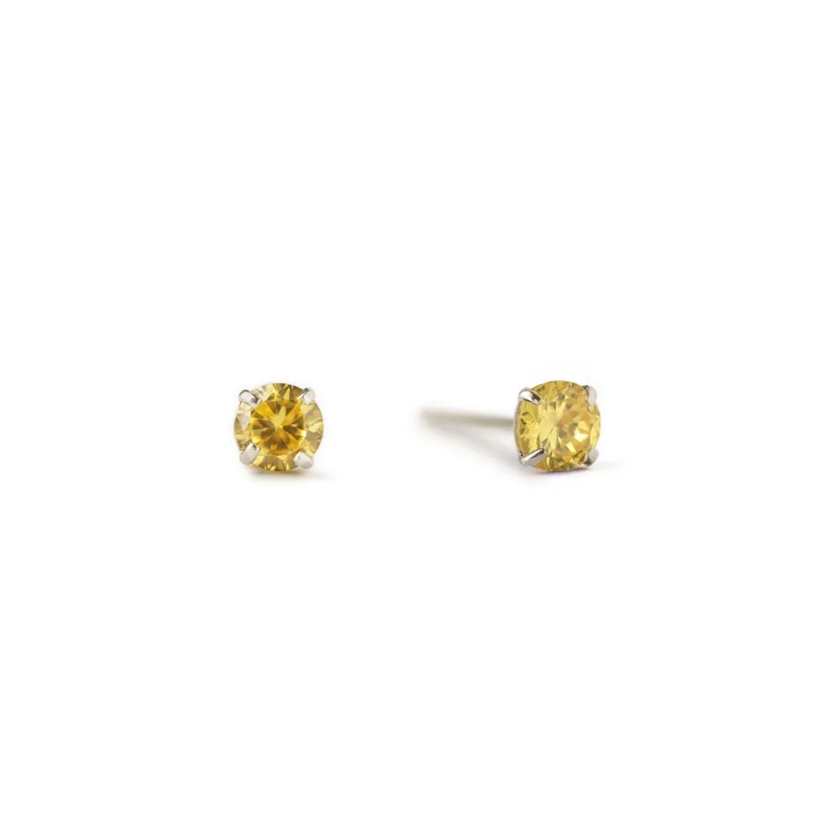 Birthstone Tiny Studs Citrine