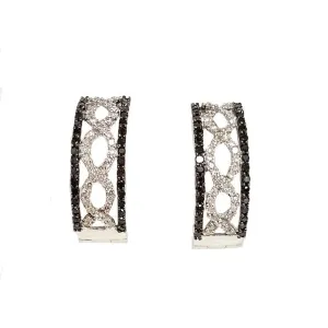 Black and White Diamond Hoops