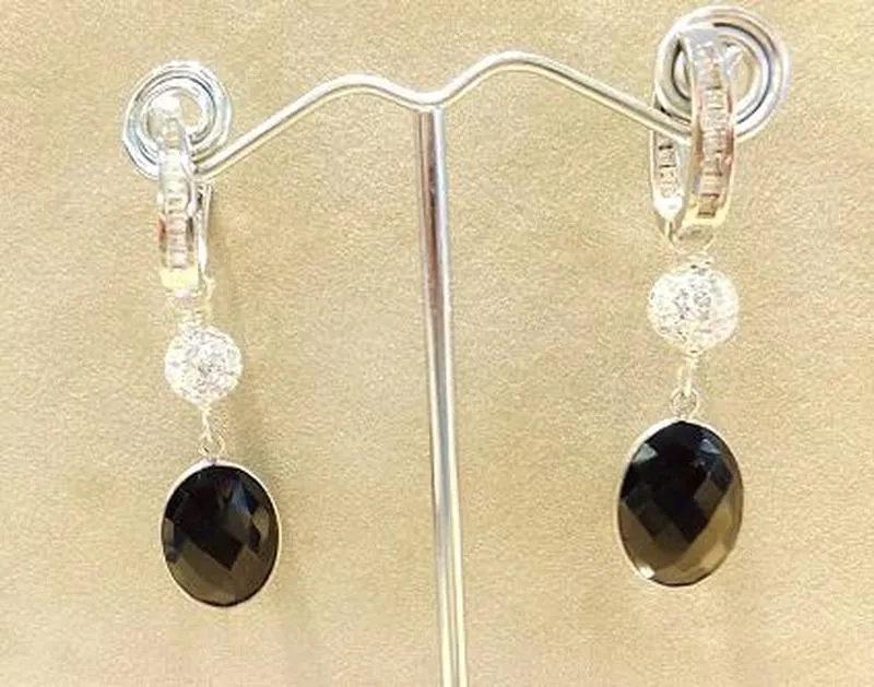 Black Onyx  Gemstone Drop Earrings