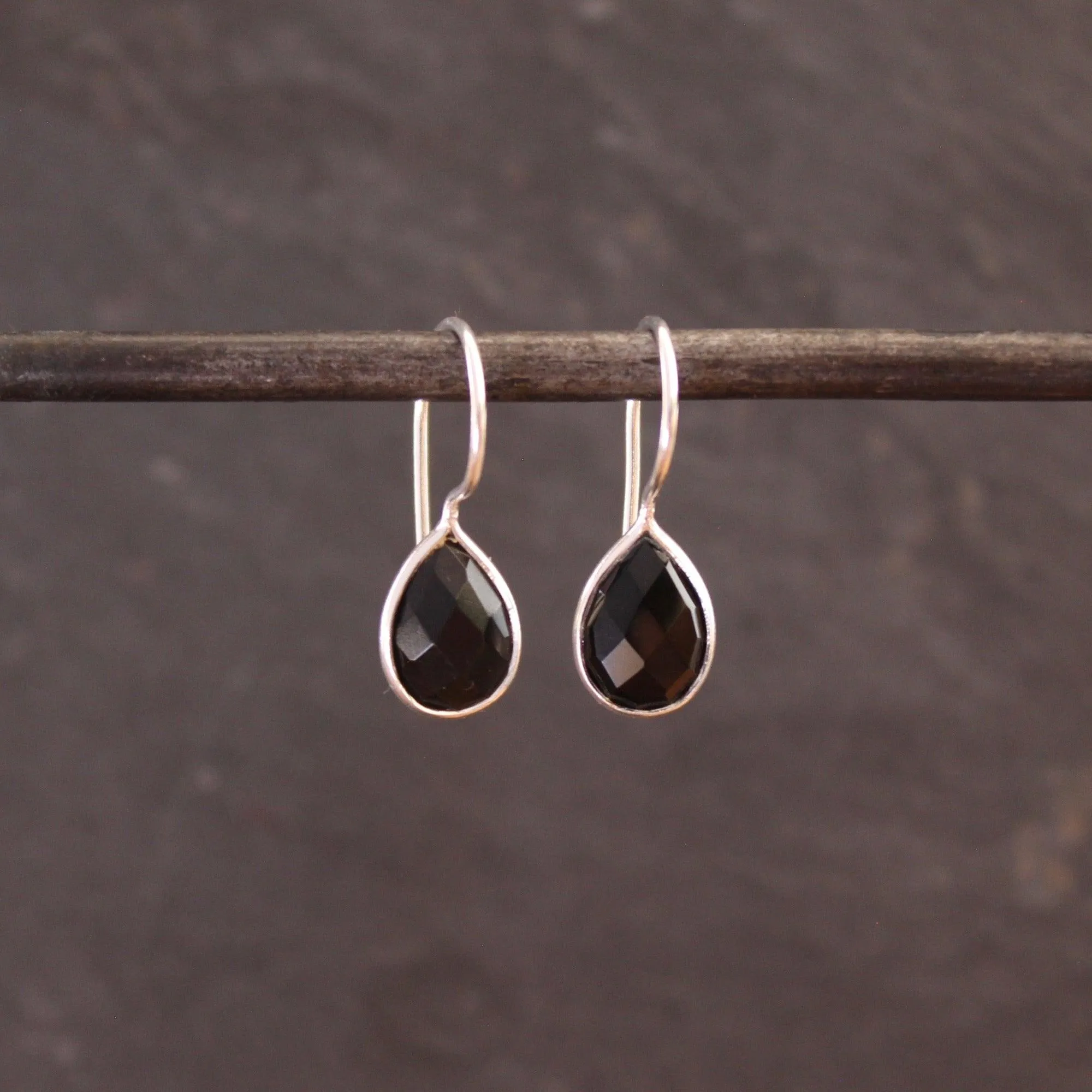 Black Onyx Teardrop Earrings