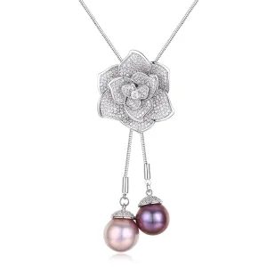 Blooming Rose Edison Pearl Necklace