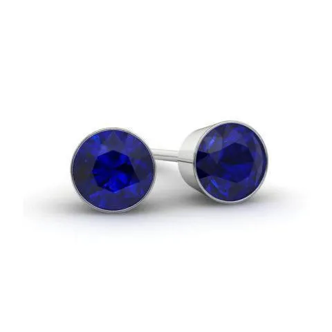 Blue Sapphire Stud Earrings