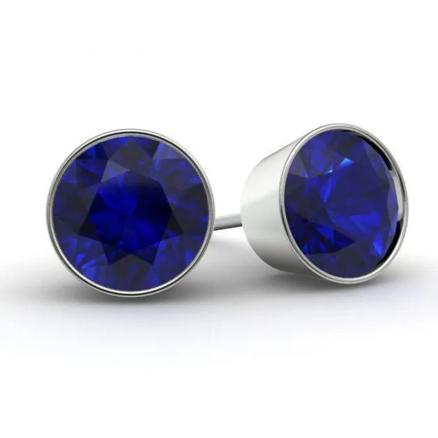 Blue Sapphire Stud Earrings