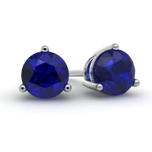 Blue Sapphire Stud Earrings