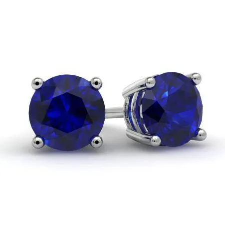 Blue Sapphire Stud Earrings