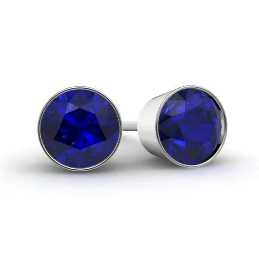 Blue Sapphire Stud Earrings