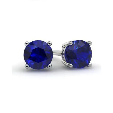 Blue Sapphire Stud Earrings