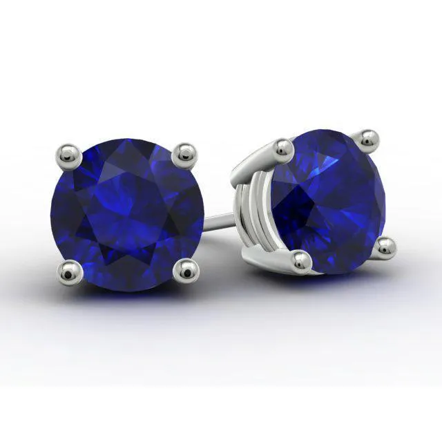 Blue Sapphire Stud Earrings