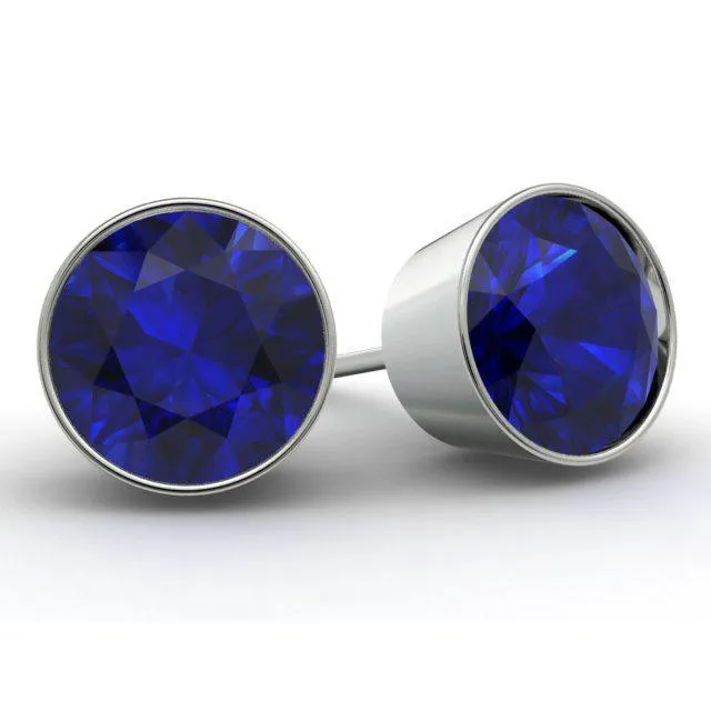 Blue Sapphire Stud Earrings