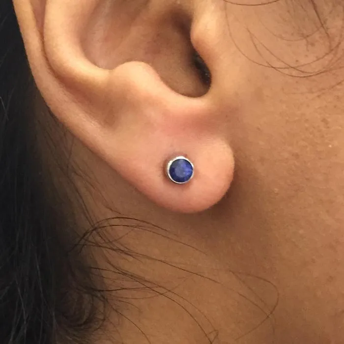 Blue Sapphire Stud Earrings