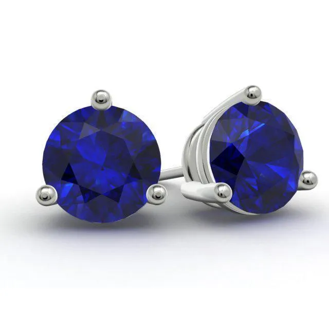 Blue Sapphire Stud Earrings