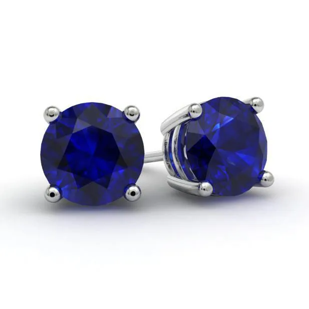 Blue Sapphire Stud Earrings