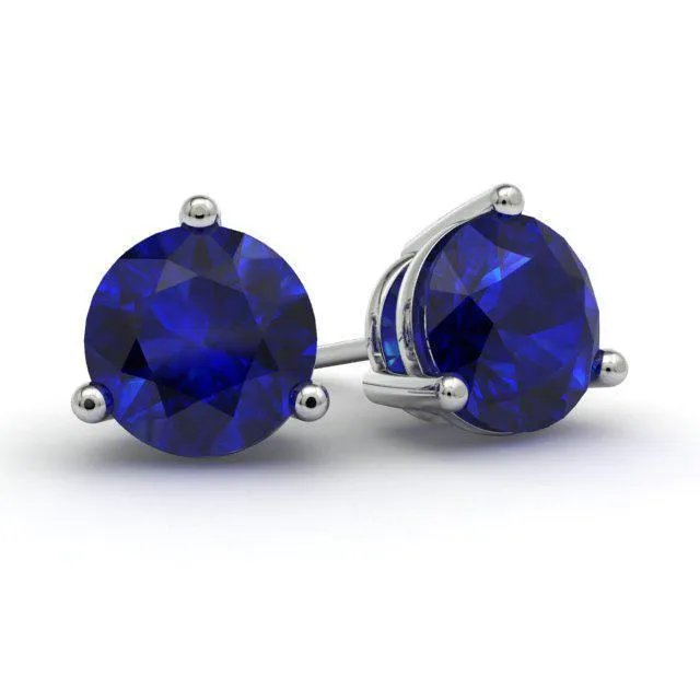 Blue Sapphire Stud Earrings