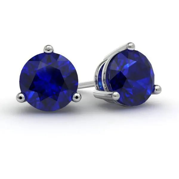 Blue Sapphire Stud Earrings