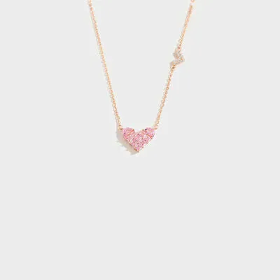 Blushing Heart Rose Gold Sterling Silver Necklace