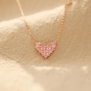 Blushing Heart Rose Gold Sterling Silver Necklace