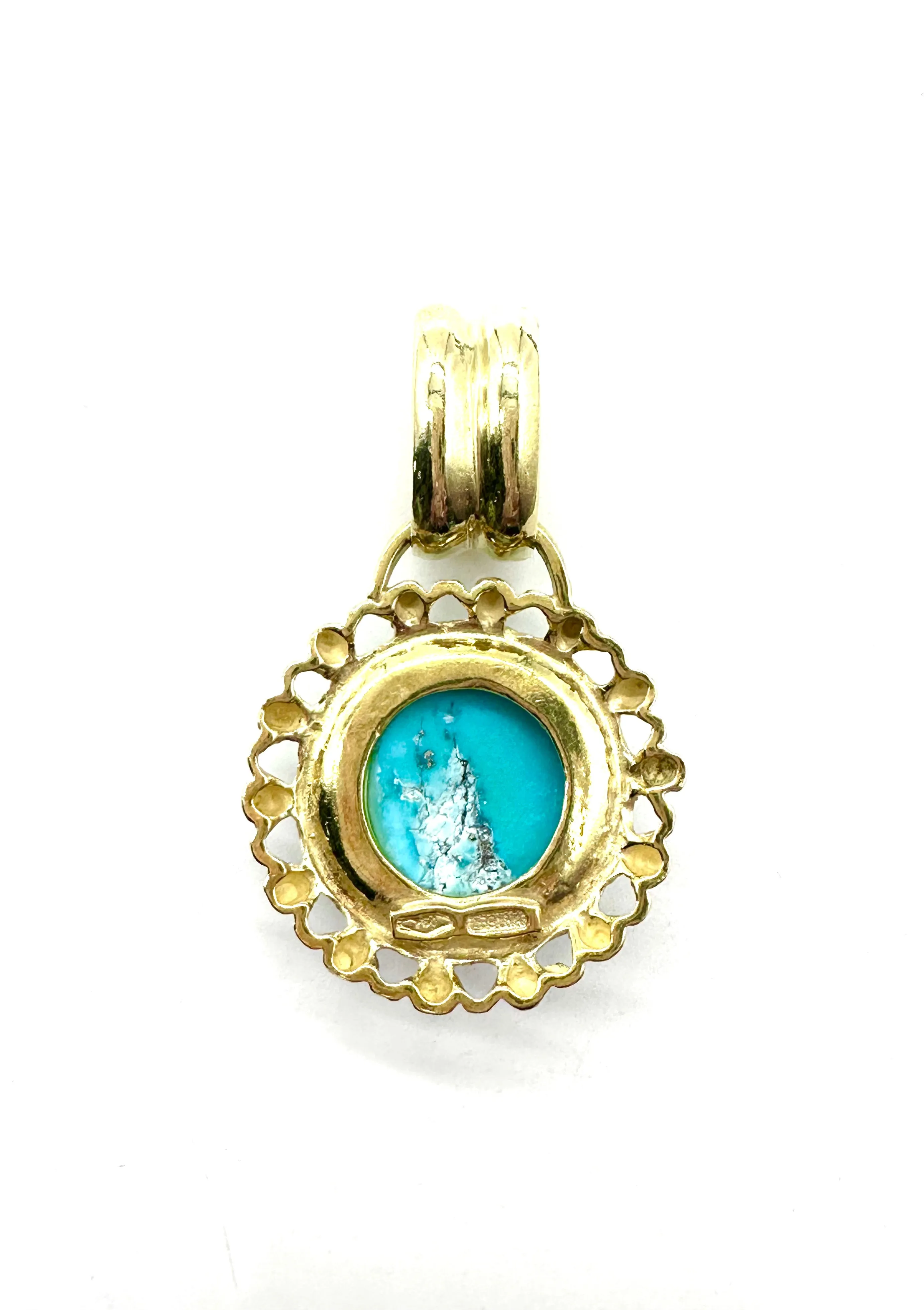 Cabochon Turquoise Frame Drop Pendant