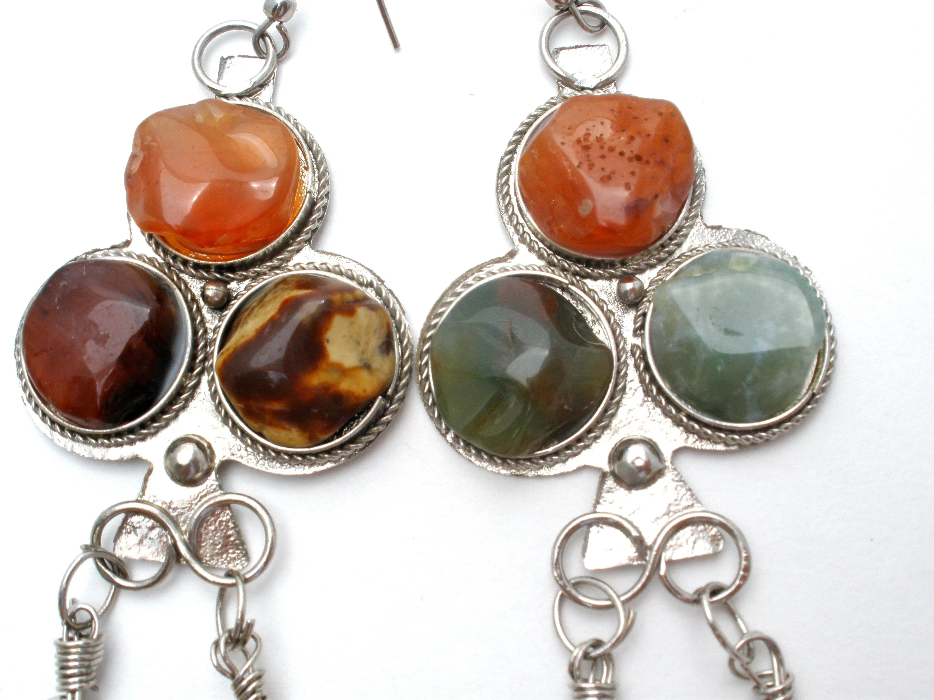 Carnelian Jasper & Aventurine Earrings