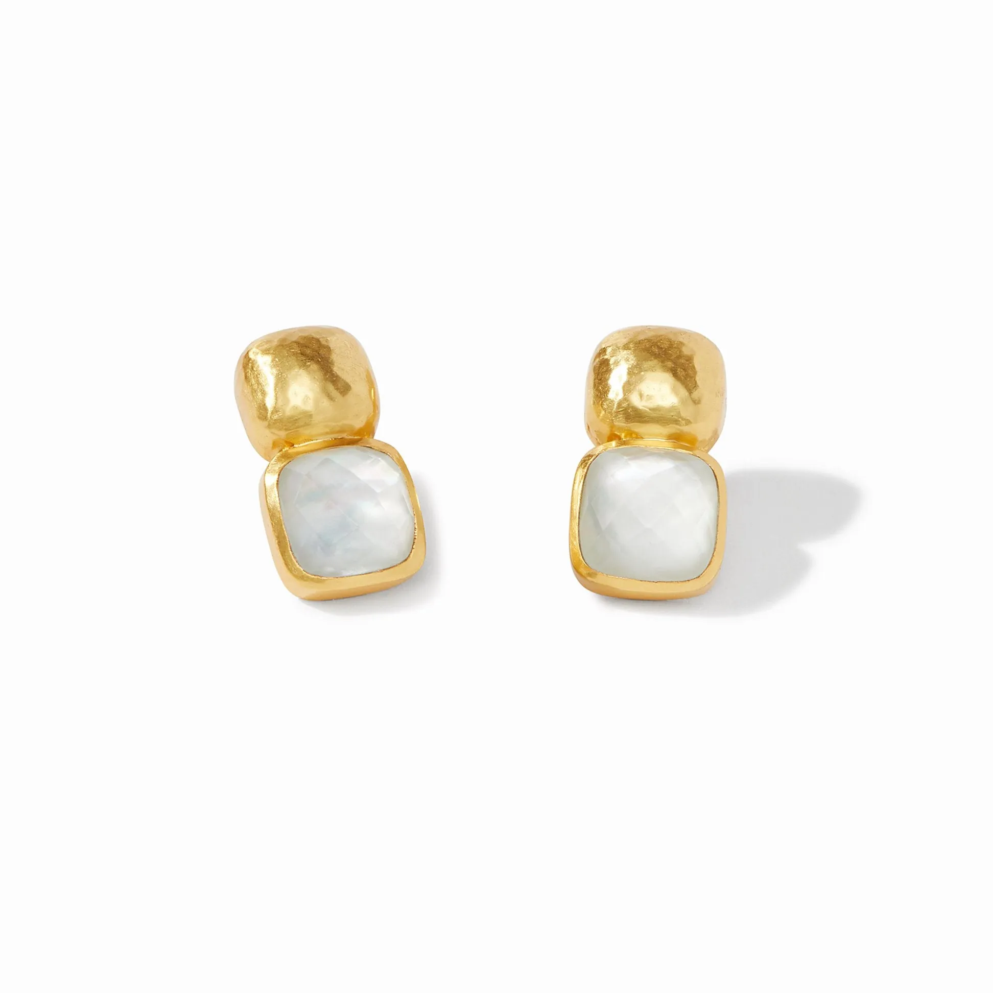 Catalina Gold Earrings - Iridescent Clear Crystal