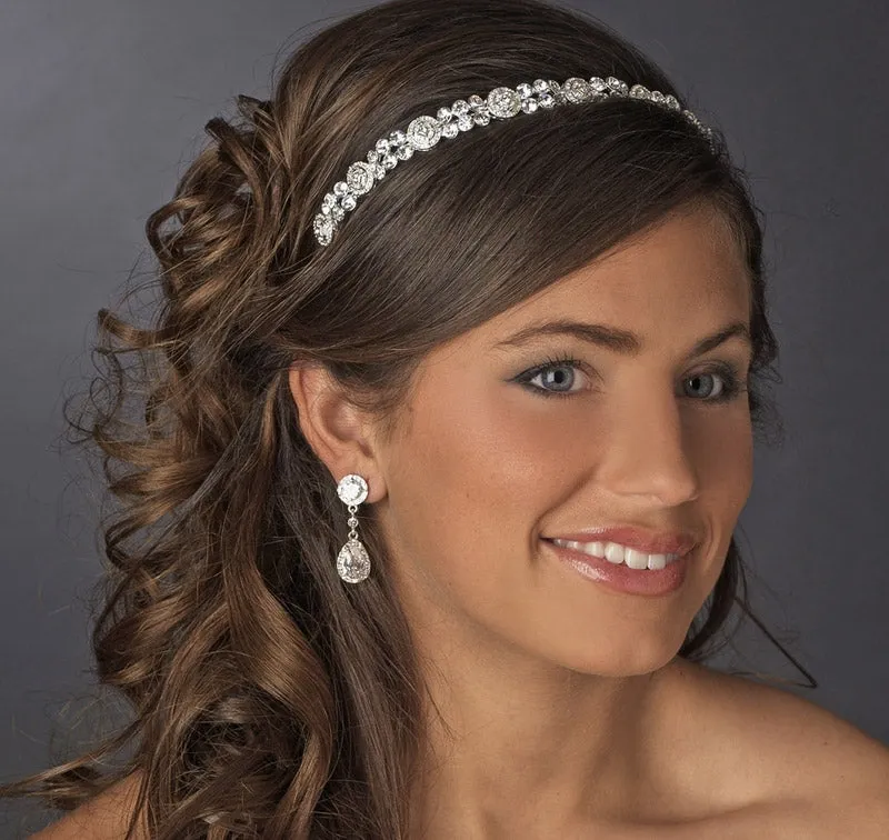 Channel Inspired Rhinestone Bridal Headband