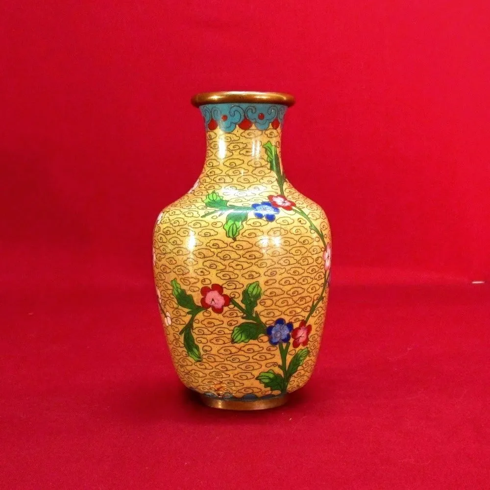 Chinses Brass Cloisonné Inlaid Vase