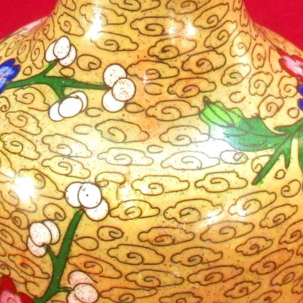 Chinses Brass Cloisonné Inlaid Vase