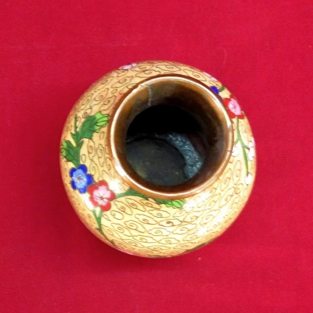 Chinses Brass Cloisonné Inlaid Vase