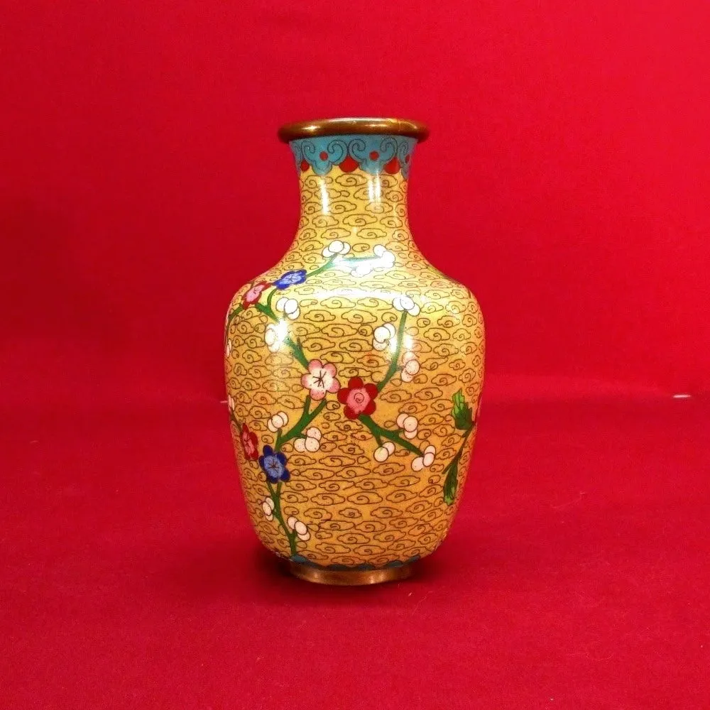 Chinses Brass Cloisonné Inlaid Vase