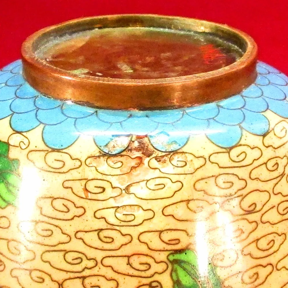 Chinses Brass Cloisonné Inlaid Vase