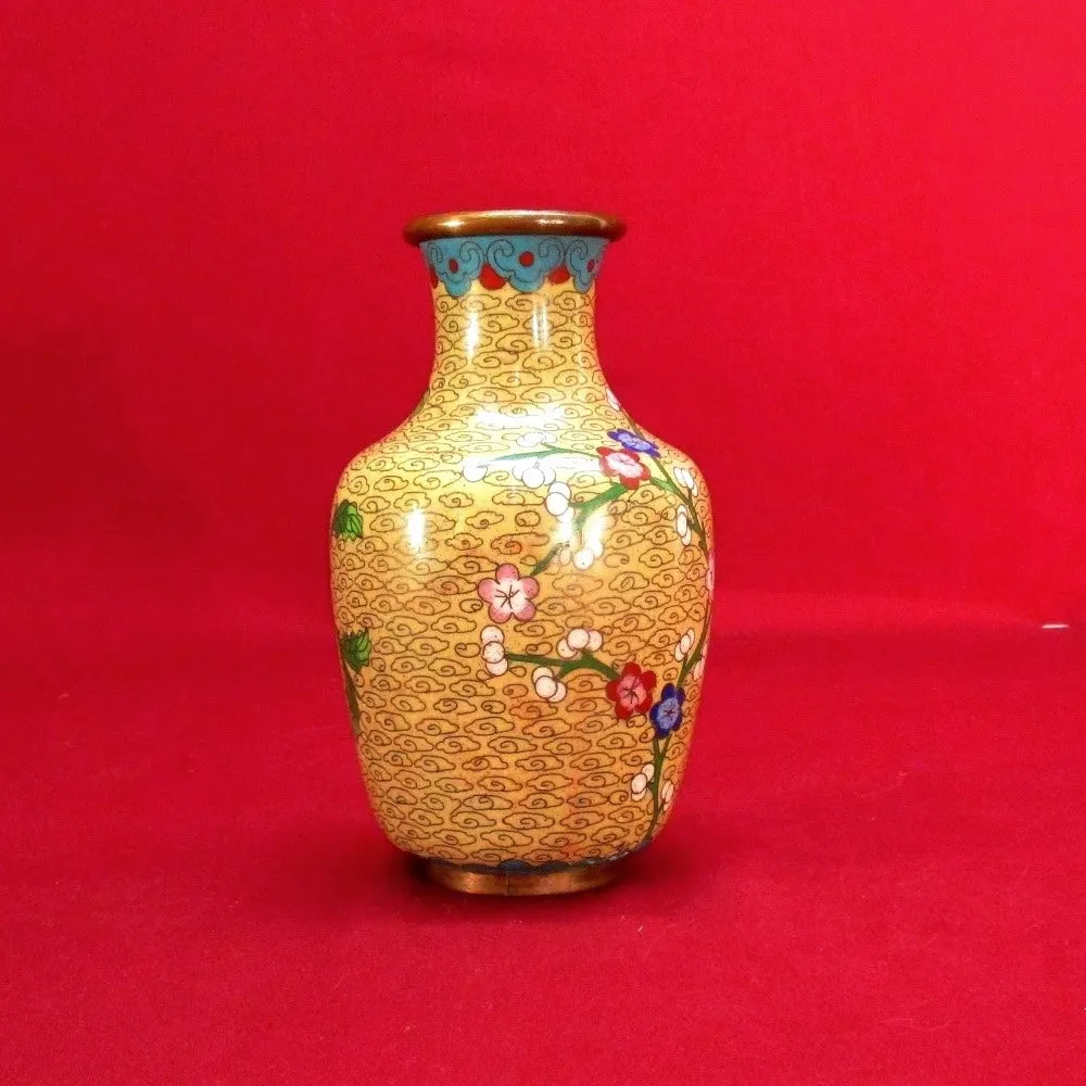 Chinses Brass Cloisonné Inlaid Vase