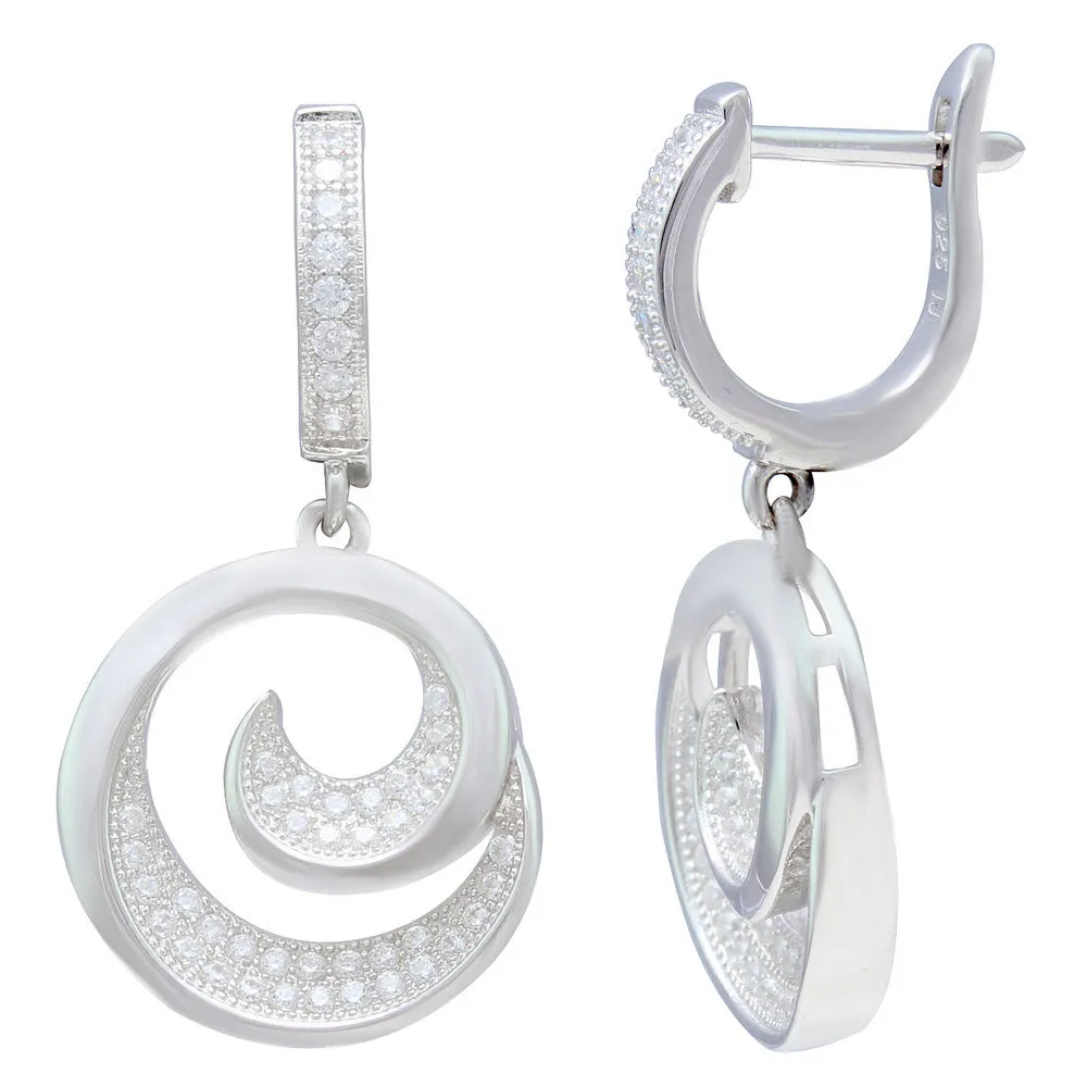 Circular Spiral CZ Earrings IJ15CSSER020