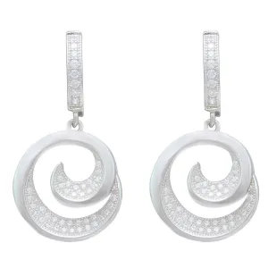 Circular Spiral CZ Earrings IJ15CSSER020