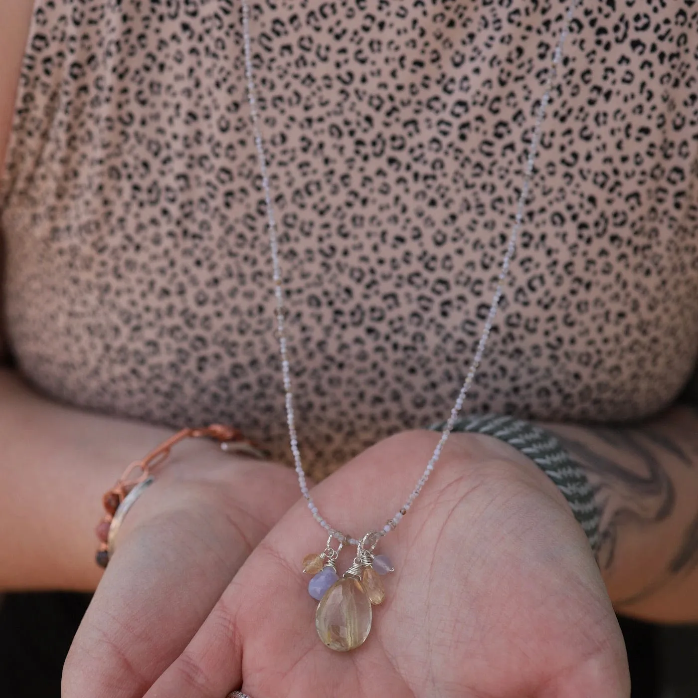 Citrine & Rutilated Quartz Necklace