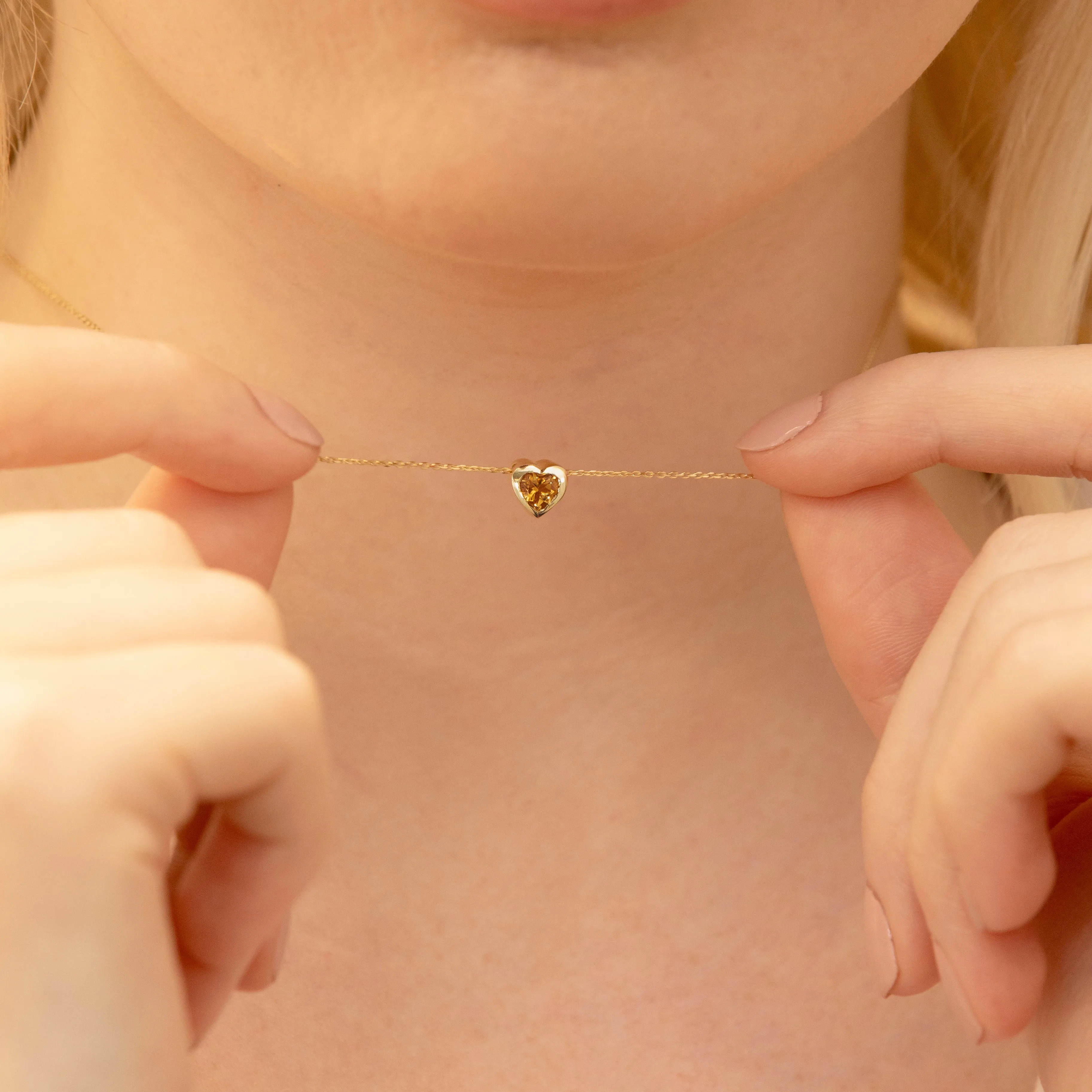 Citrine Heart Necklace, Ashly