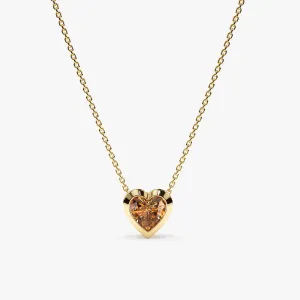 Citrine Heart Necklace, Ashly