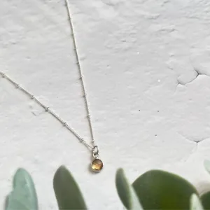 Citrine Sterling Silver Birthstone Necklace