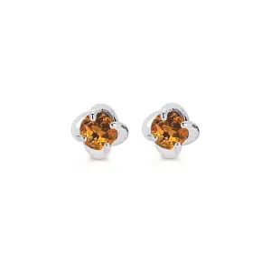 Citrine Twist Stud Earrings in Yellow Gold