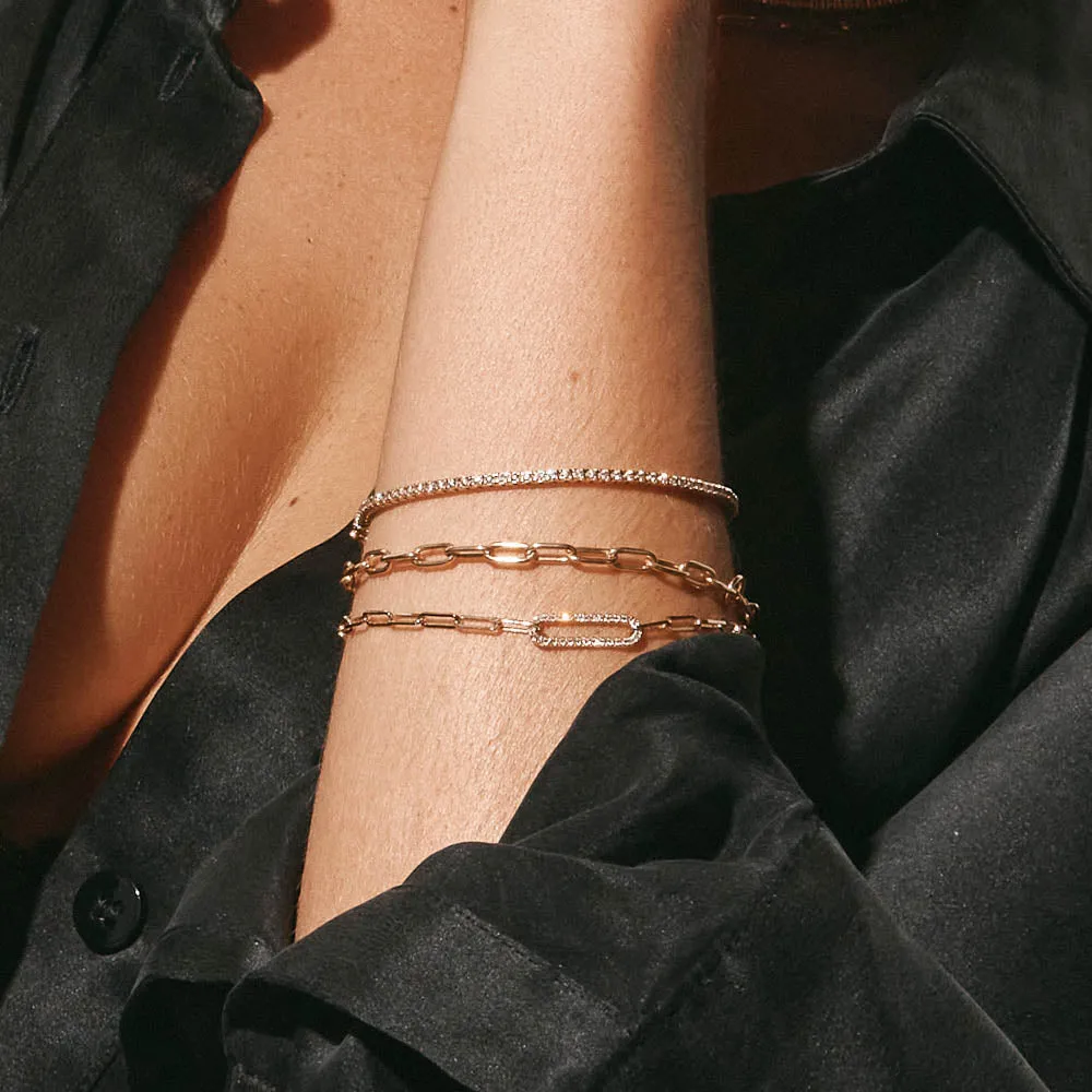 Classic Paperclip Chain Bracelet in 10k Gold