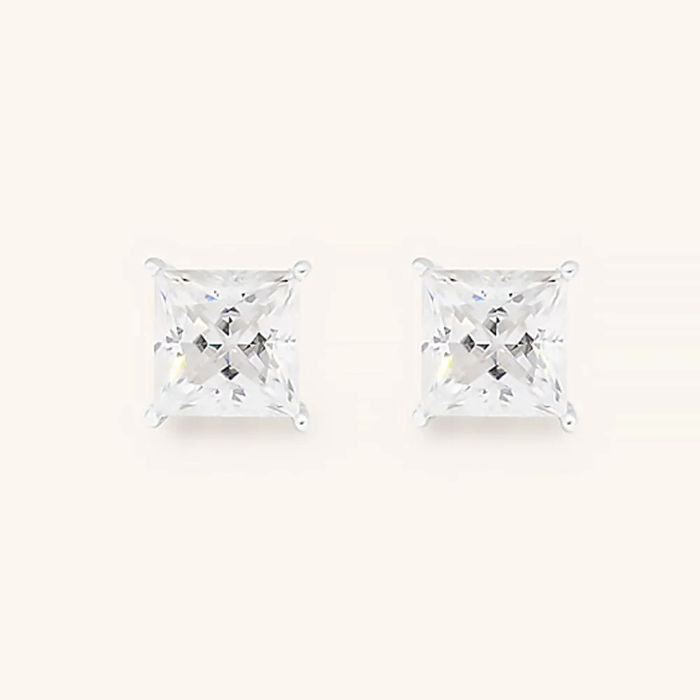 Classic Princess Premium Moissanite Stud Earrings