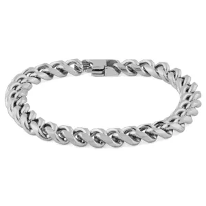 Classy Men 8mm Silver-Toned Chain Bracelet