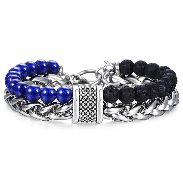 Classy Men Beaded Chain Bracelet - 6 Colors