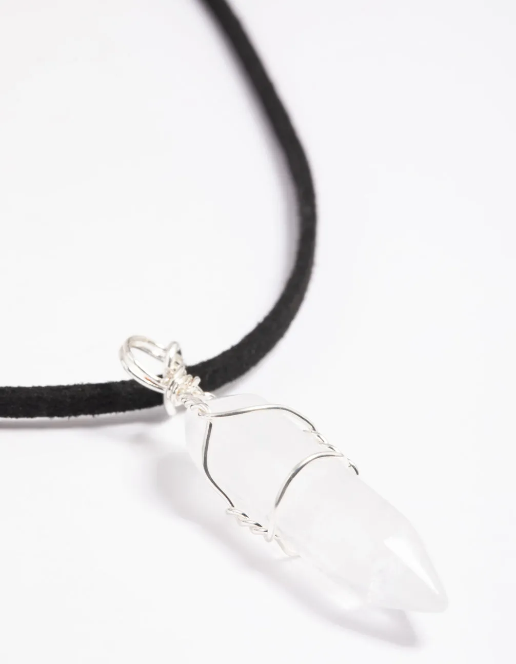 Clear Quartz Shard Cord Necklace