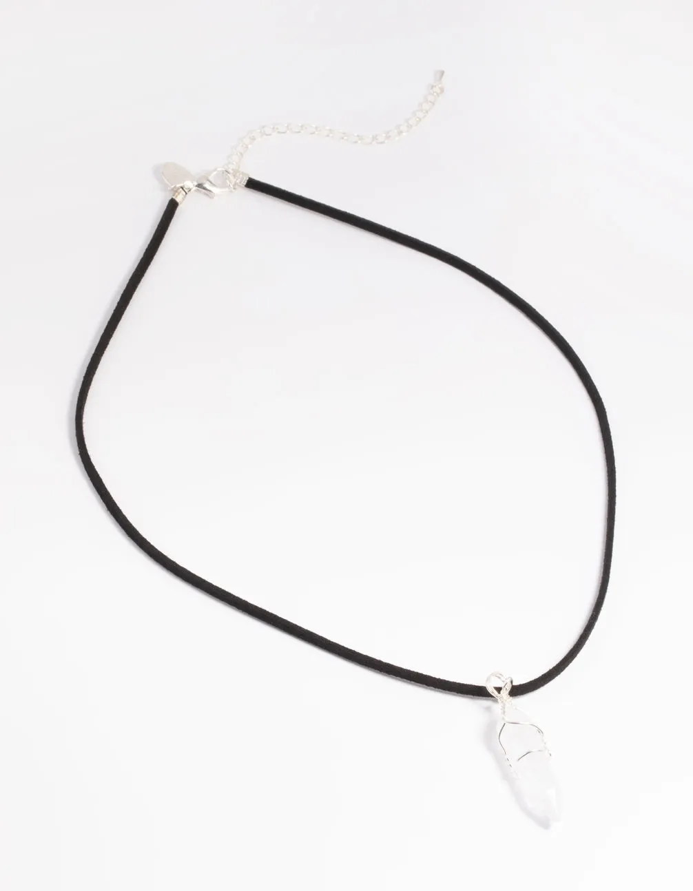 Clear Quartz Shard Cord Necklace